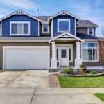 Large house with concrete driveway