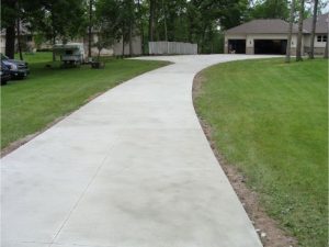 long residential concrete driveway