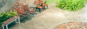 concrete outdoor living space