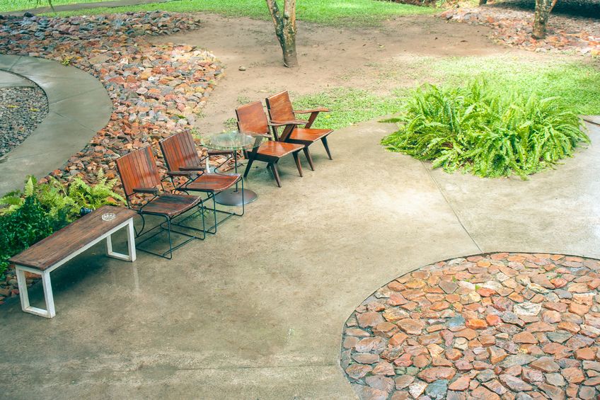 concrete outdoor living space